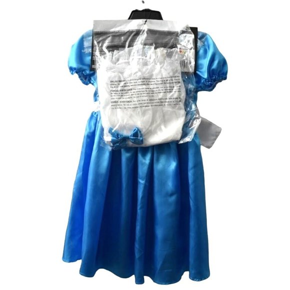 Alice IN Wonderland Movie Girl Costume Deluxe Girls Size S 4 to 6X plus tights - Picture 3 of 6